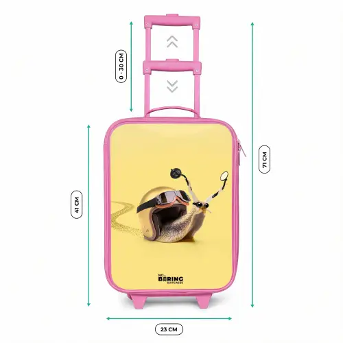 Slak met motorhelm Kinderkoffer - Roze klein -productfoto_formaten