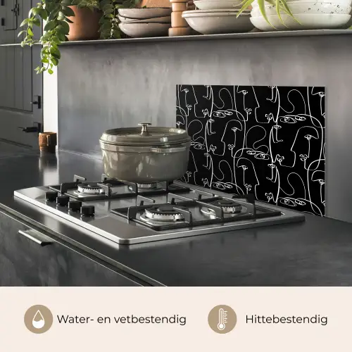 Gezichten - Gestileerd - Vloeiend keuken achterwand spatscherm klein 900 -usp_NL