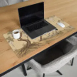 Kraanvogels - Water - Beige Muismat XXL klein -sfeer1