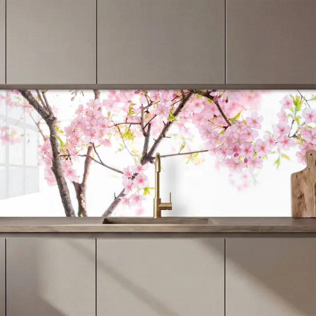 Keuken achterwand - Kersenbloesem - Roze - Bloemen - Sakura - Natuur