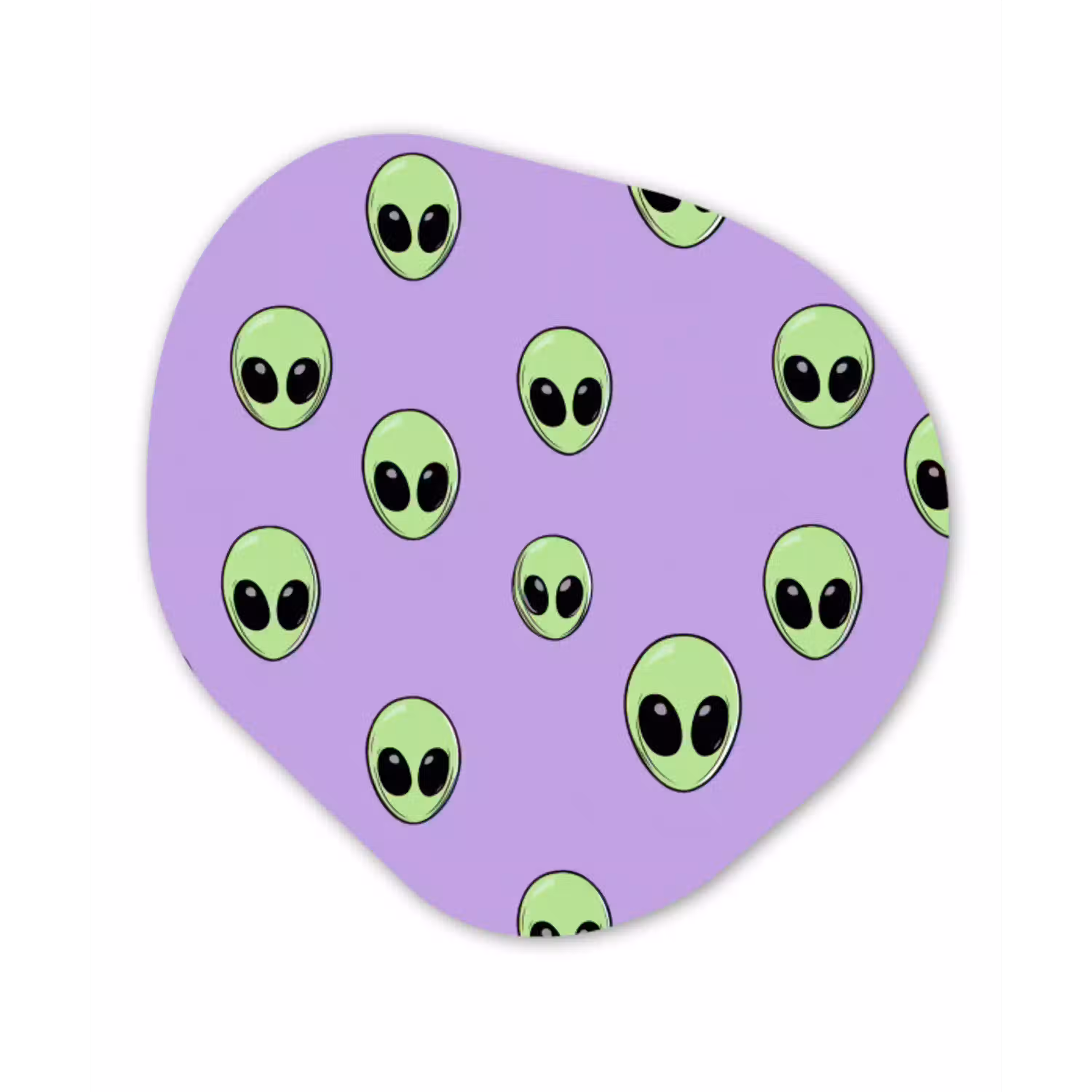 Alien - Retro - Lila Wandcirkel Organisch Forex 3mm klein 629 -3d