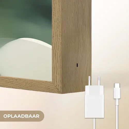 Golven - Abstract - Lichtgroen - Sierlijk Light Box met batterij (Wandlamp) middel -USP_websiteoplaadbaarNL