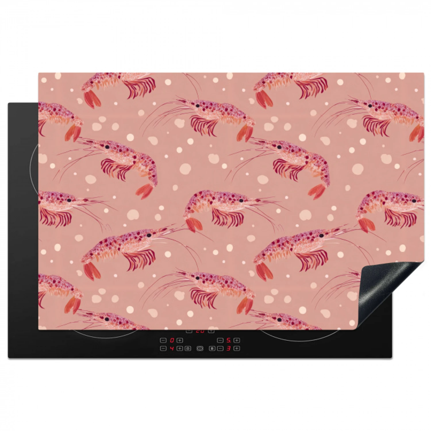 Garnalen - Stippen - Roze Inductie beschermer vinyl 3mm klein 276 -3d