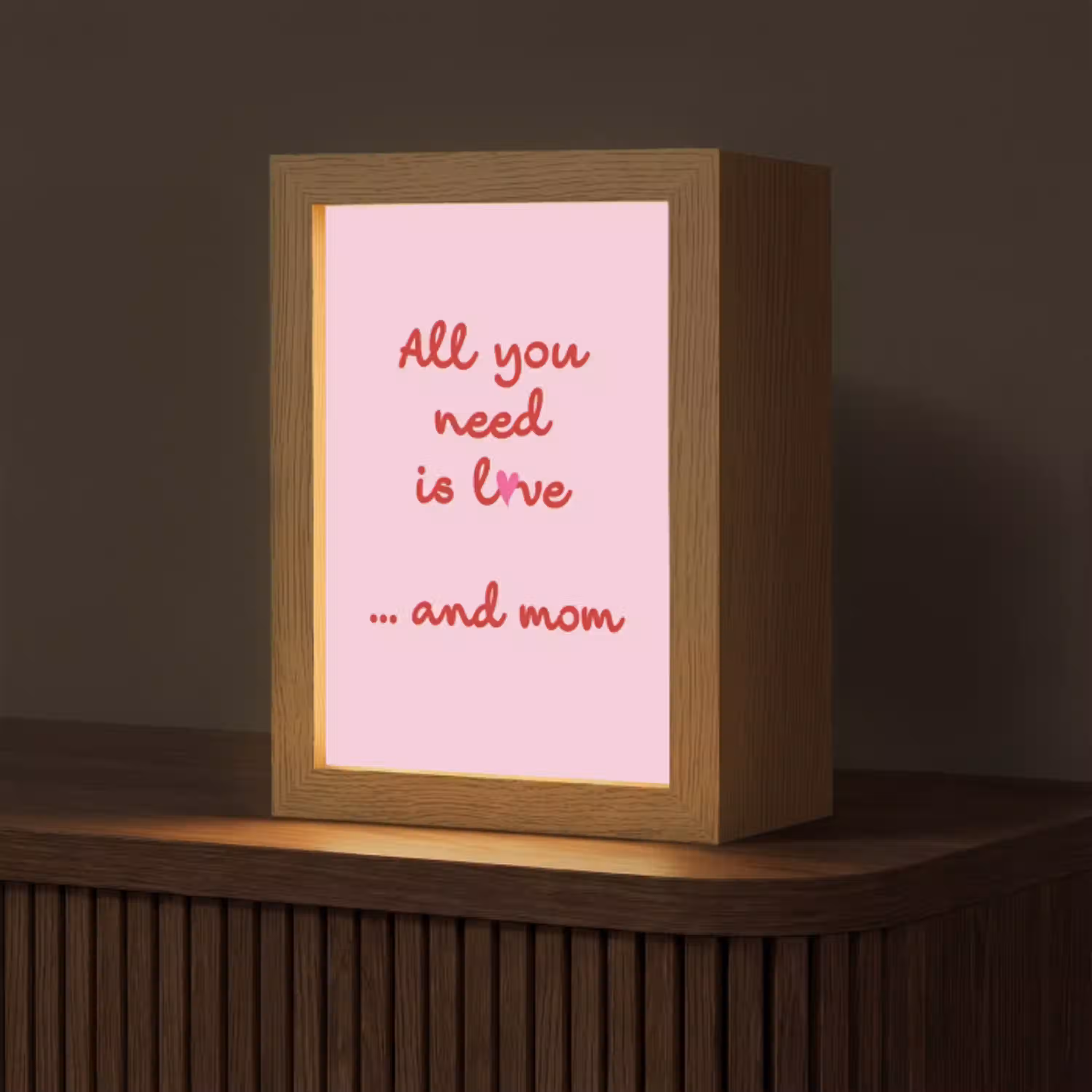 Moeder - Love - Tekst - Rood Light Box met kabel (Tafellamp) klein -z3d_website