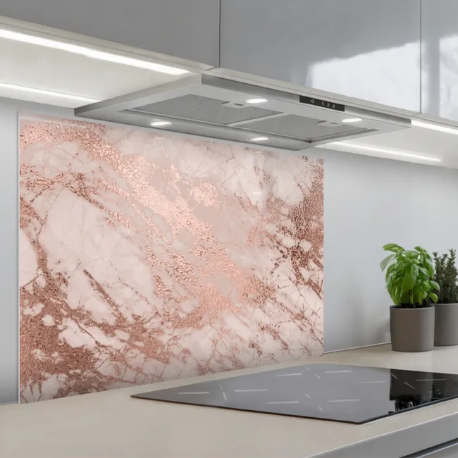 Paraschizzi cucina - Marmo - Rosa - Lusso - Look marmoreo - Glitter - Design