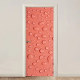 Water - Druppels - Roze deurposter klein -3d_beige