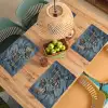 Wereldkaart - Denim - Textiel Placemat vinyl groot -zzsfeer5_Kitchenyeah-website