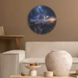 Fantasy - Kosmos - Landschap Akoestische PET Vilt - Rond klein -sfeer1