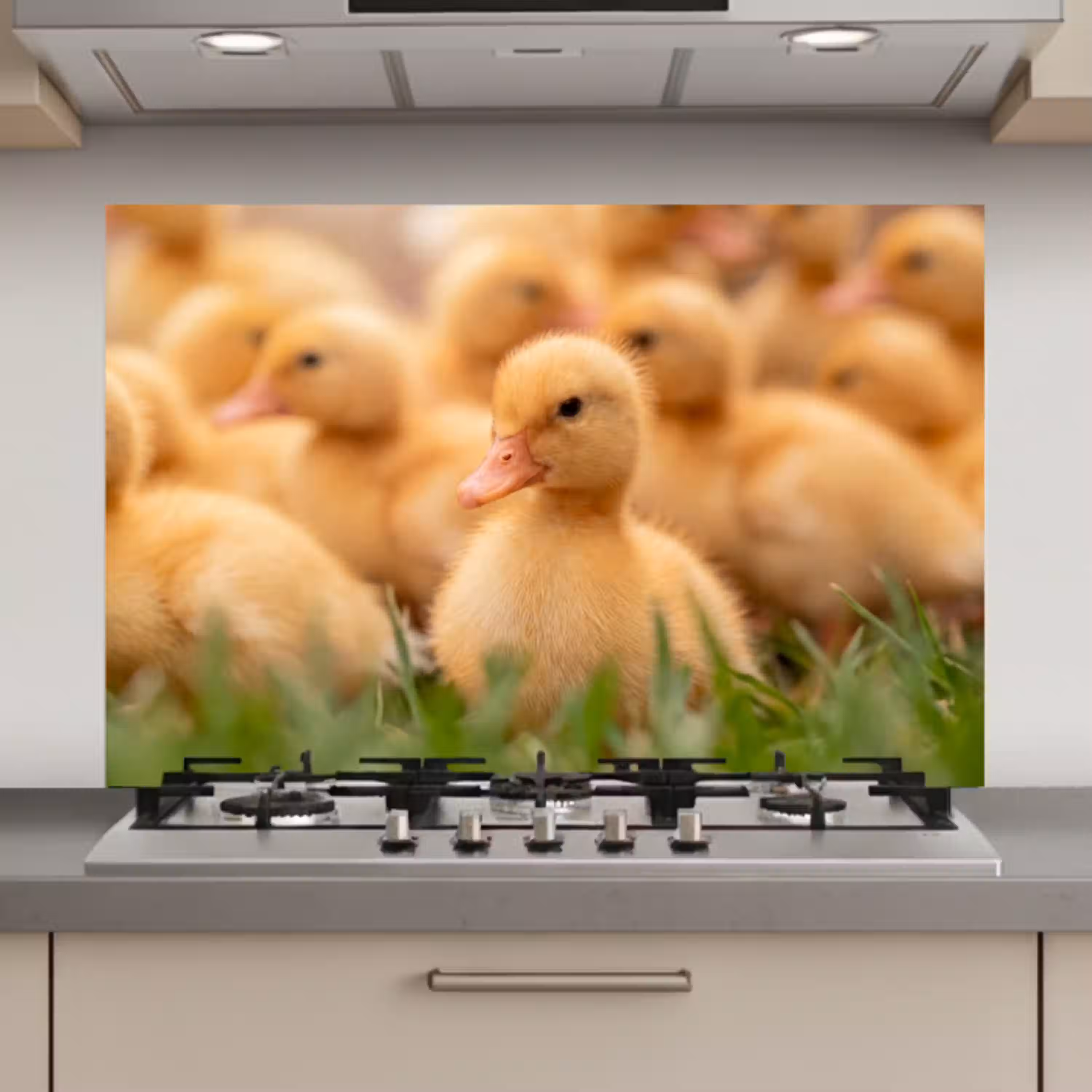 Pijltje - Eend - Natuur - Geel keuken achterwand spatscherm klein -3d_website