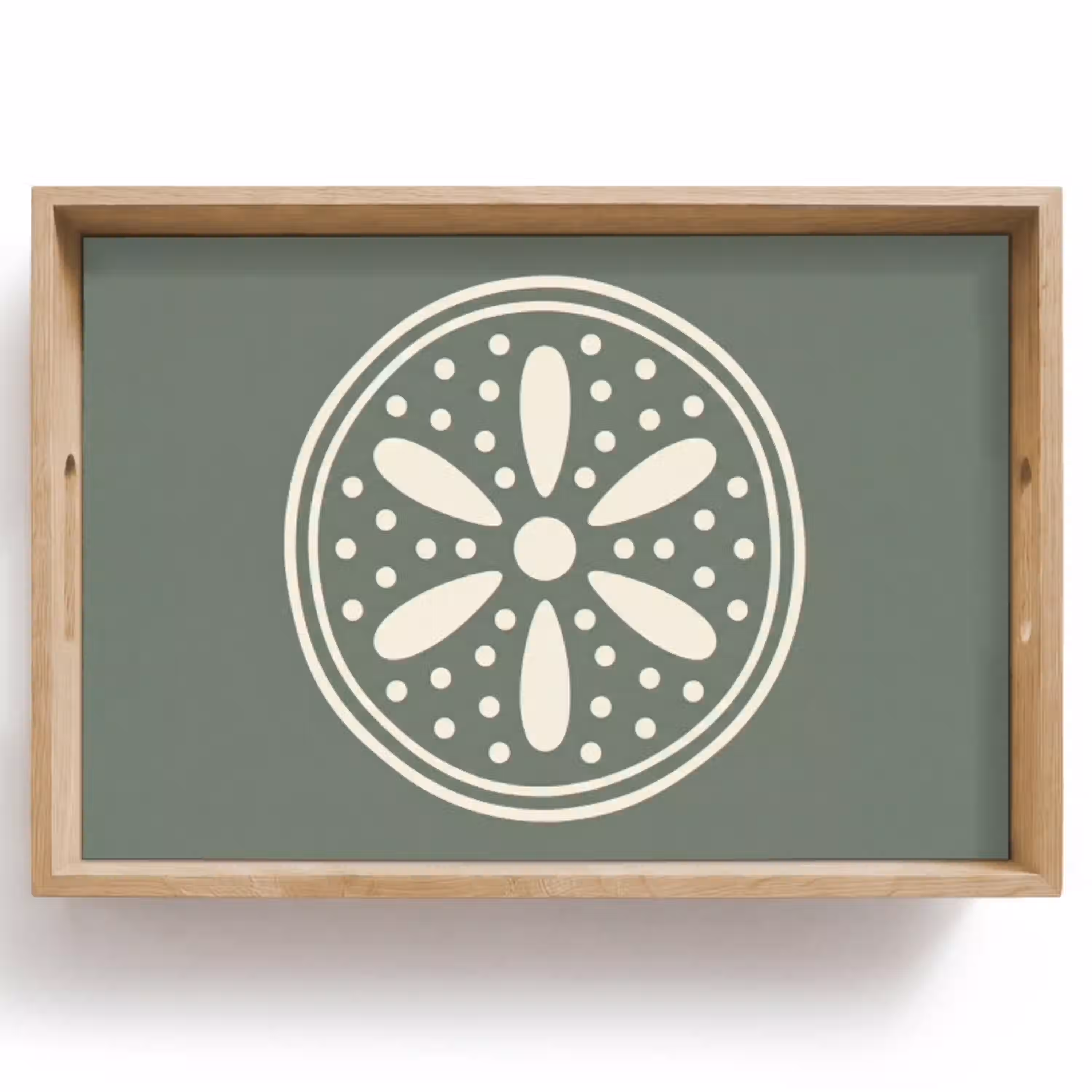 Patroon - Cirkel - Abstract - Groen - Decoratie Dienblad Rechthoek middel -z3d_shopping