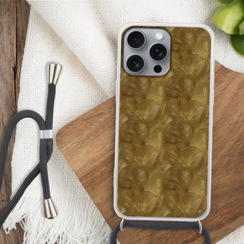 Organisch - Lijnen - Goud Hoesje iPhone 16 Pro Max met koord klein 804 -sfeer4