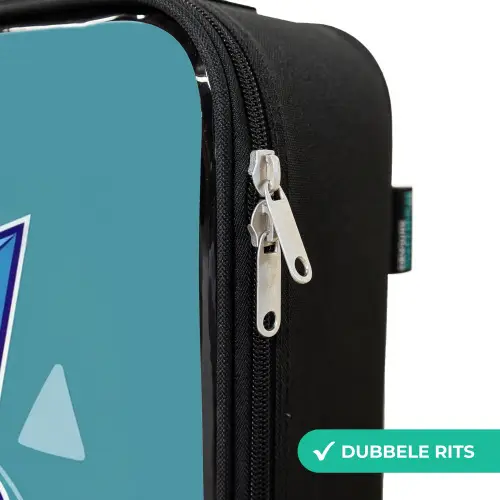 Turquoise tornado Kinderkoffer - Zwart klein -rits_NL