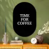 Quotes - Letters - Koffie - Zwart Wandcirkel Ovaal Glas middel -sfeer2