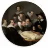 De anatomische les van Dr. Nicolaes Tulp - Schilderij van Rembrandt van Rijn Wandcirkel kunststof plaat 5mm dik klein -3d