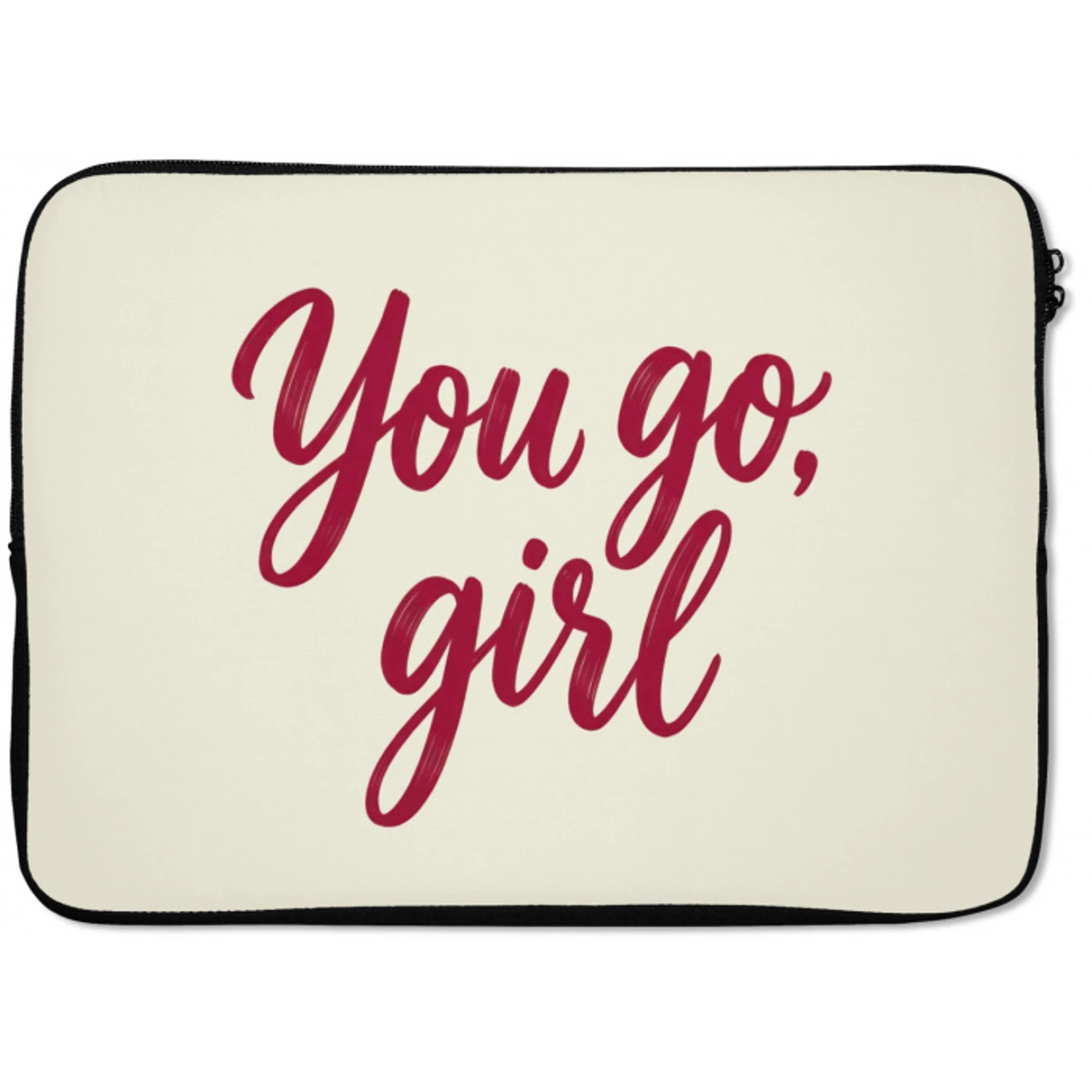 you go girl - Rood - Wit laptophoes neopreen klein -zkaufland3dotto