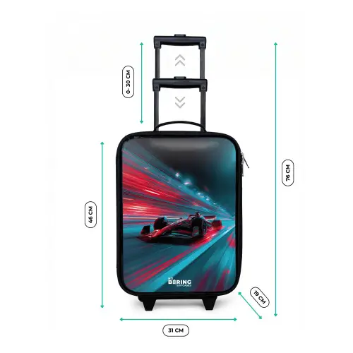 Raceauto - Baan - Neon - Verlichting Kinderkoffer - Zwart klein -productfoto_formaten