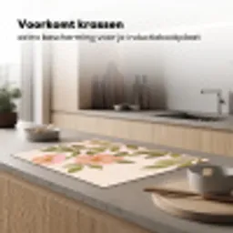 Grafisch - Bloemen - Roze Inductie beschermer vinyl 3mm klein -sfeer1