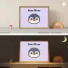 Pinguïn - Paars - Minimalistisch - Blosjes Light Box met batterij (Wandlamp kind) middel -sfeer3_kind