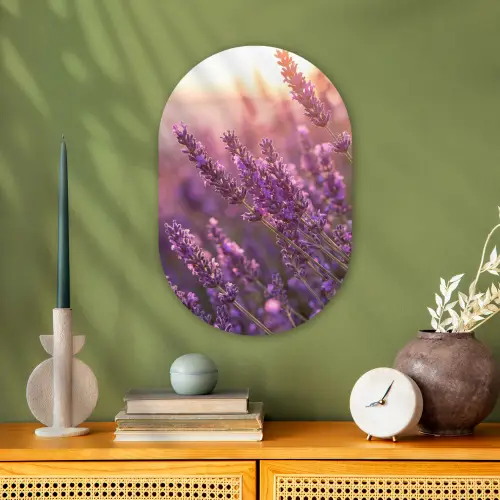 Lavendel - Paars - Zonlicht Wandcirkel Ovaal Forex klein -sfeer2