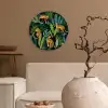Jungle - Panter - Patronen - Jongens - Meiden - Planten Wandcirkel kunststof plaat 5mm dik klein -sfeer1
