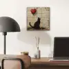 Street art - Kat - Ballon - Graffiti - Banksy aluminium wit klein -sfeer5