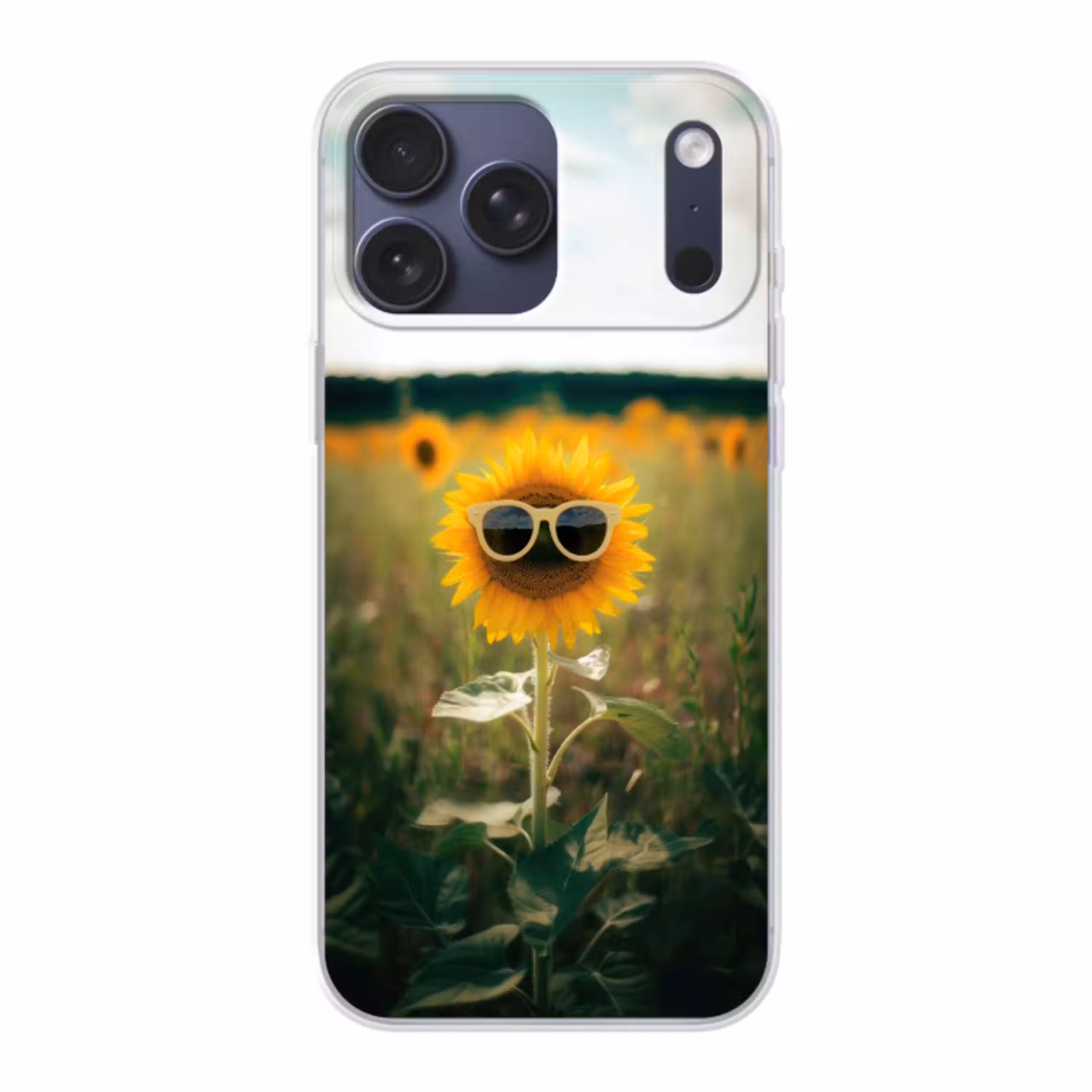 Zonnebloem - Veld - Zonnebril Telefoonhoesje iPhone 17 Pro Max klein -3d