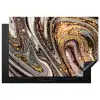 Marmerlook - Goud - Glitter - Luxe - Marmer - Wit Inductie beschermer vinyl 3mm klein -3d
