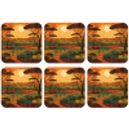 Landschap - Afrikaans - Zon onderzetter kurk middel -zkaufland3dotto