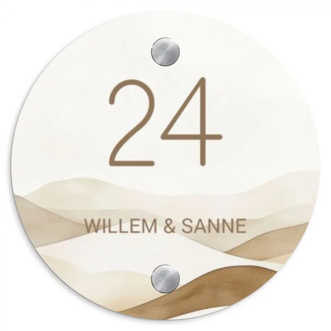 Naambordje voordeur rond