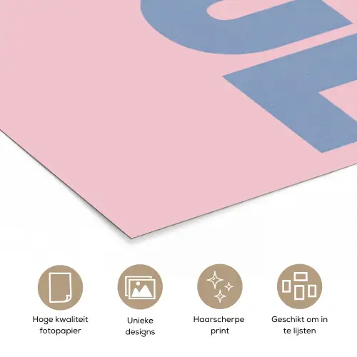 Nice - Paars - Roze poster papier klein -closeup_NL