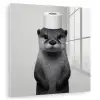 Otter - WC rol - Zwart - Wit plexiglas 5mm klein -zzzproduct_nieuw