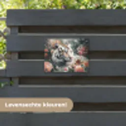 Tijger - Wilde dieren - Bloemen - Jungle tuinposter los doek klein -sfeer3