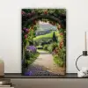 Doorkijk - Tuinboog - Bloemen - Natuur - Pad canvas 2cm klein -sfeer6
