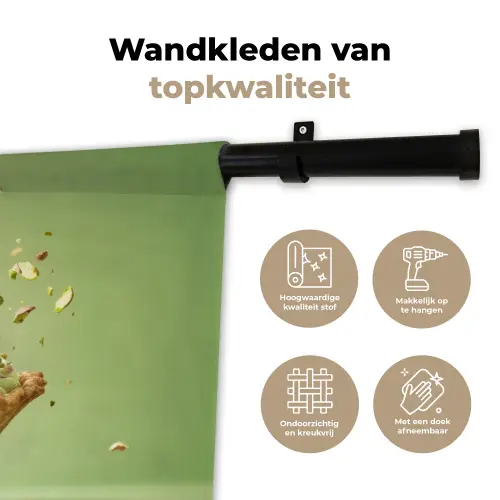 Pistache - Taart - Noten - Eten Wandkleed katoen klein -sfeer2