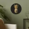 Ananas - Zwart - Goud - Luxe Akoestische PET Vilt - Rond klein -sfeer2