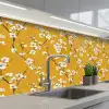 Bloesemtak - Aquarel - Geel keuken achterwand 2 middel 871 -3d_schuin