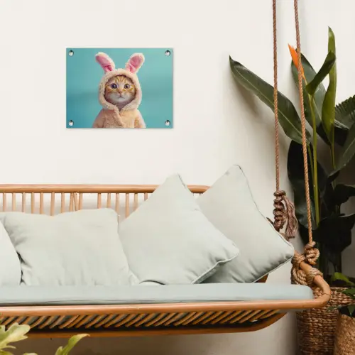 Paashaas - Kat - Kostuum tuinposter los doek klein -sfeer7