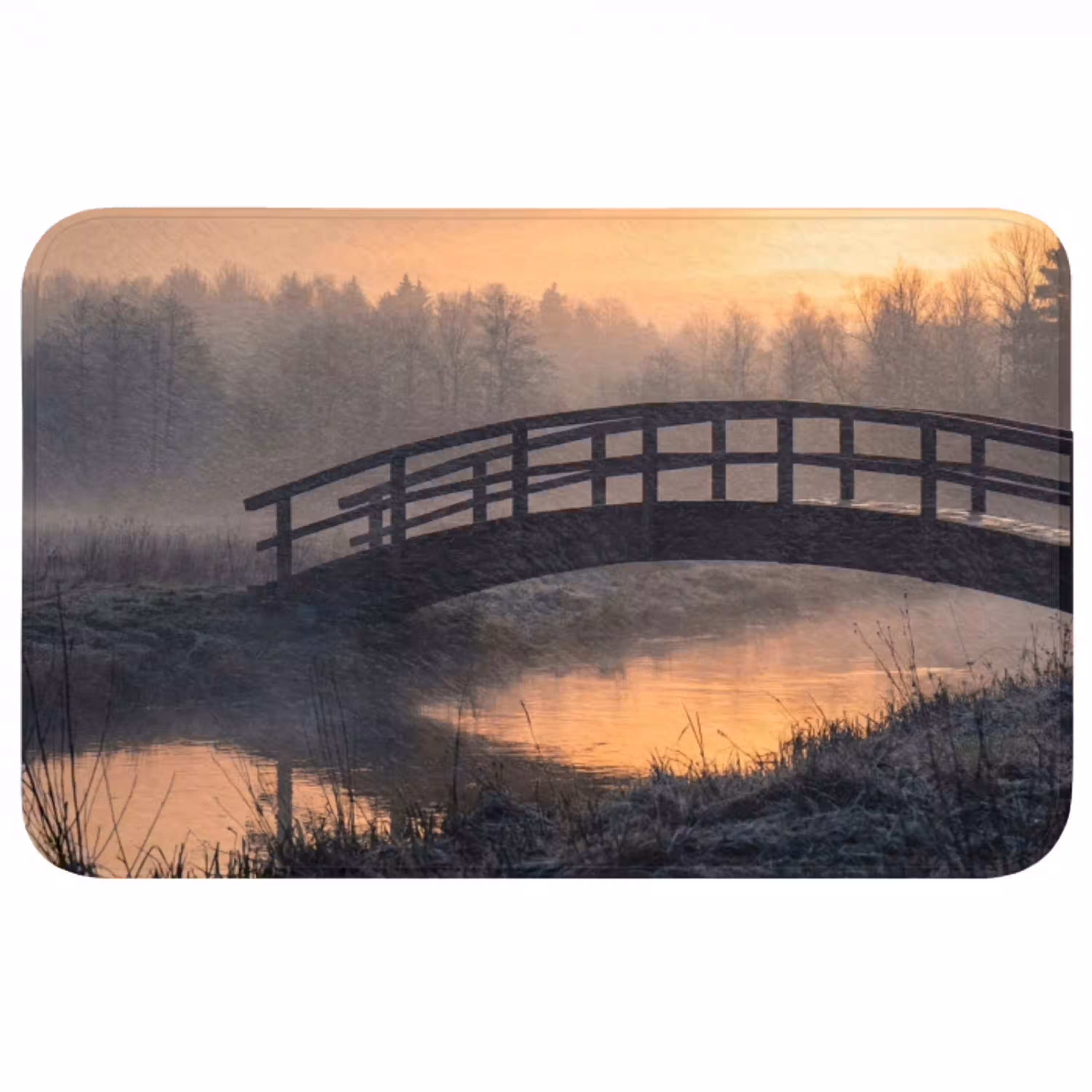 Brug - Mist - Bomen - Water WCmat middel -3d