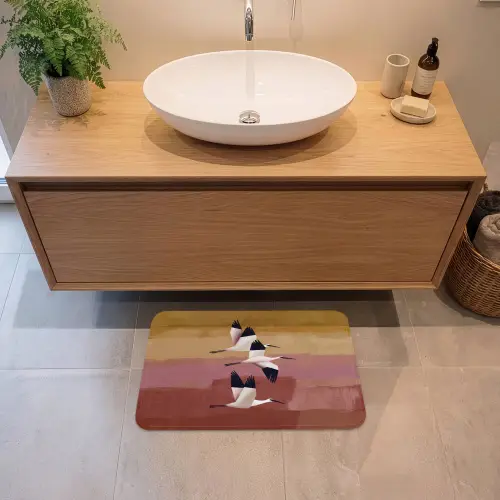 Vogels - Snavel - Abstract Badmat klein -sfeer1