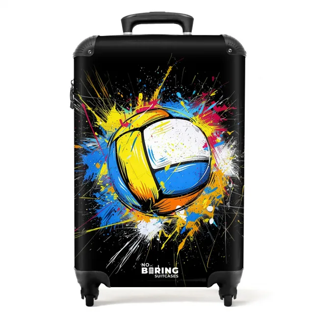 Volleybal met graffiti NBS - Handbagage koffer - Unisex middel -productfoto_recht