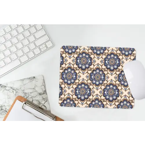 Floraal - Ornament - Blauw muismat rubber klein 262 -witbureau