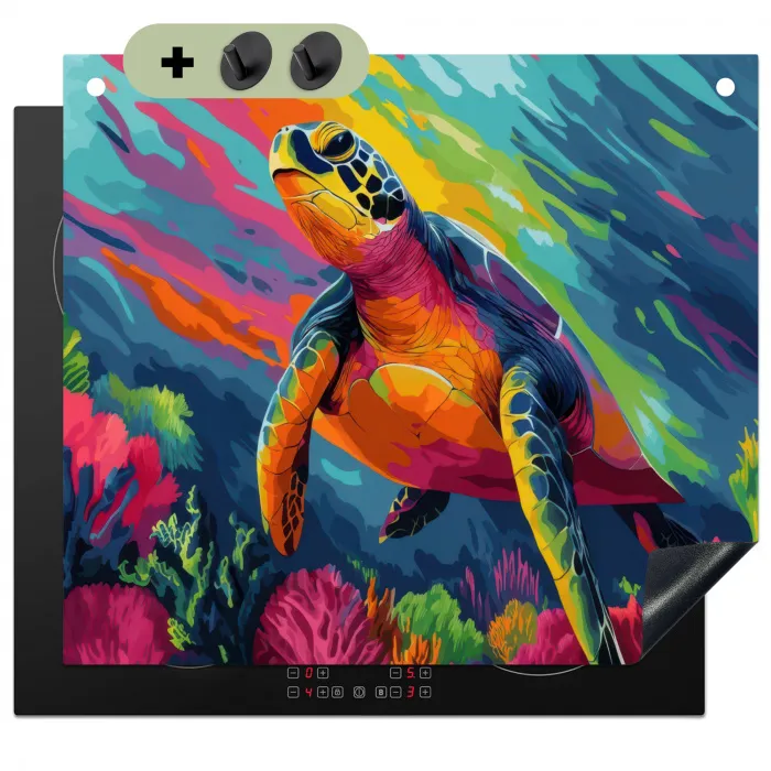 Koraal - Schildpad - Abstract - Water Inductie beschemer met haakjes middel -3d