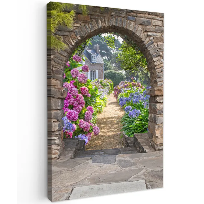 Verstopte tuin Tuinposter op houten frame 2 cm dik klein -3d