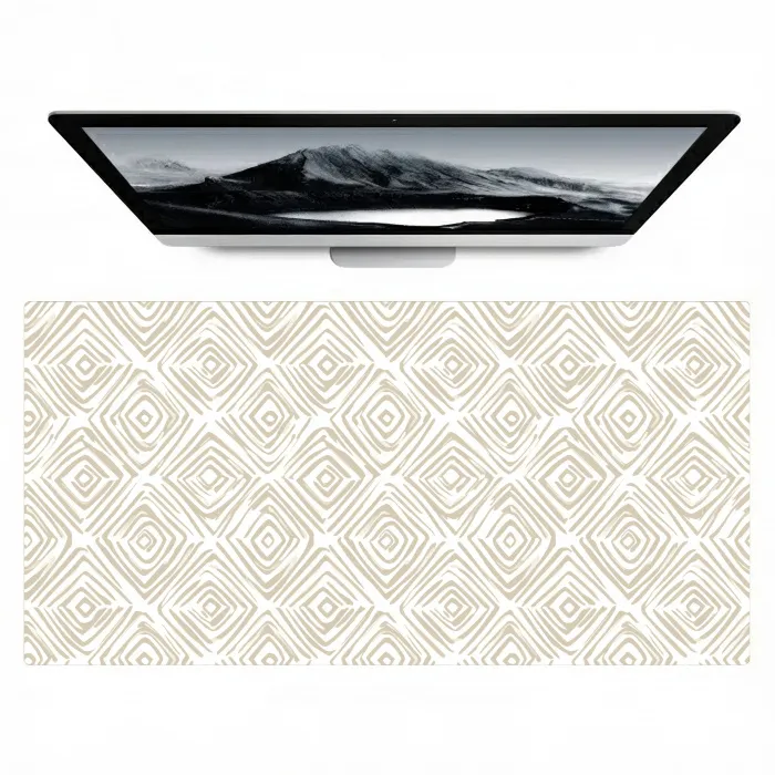 Abstract - Ruit - Beige Muismat XXL klein 681 -zzz3d