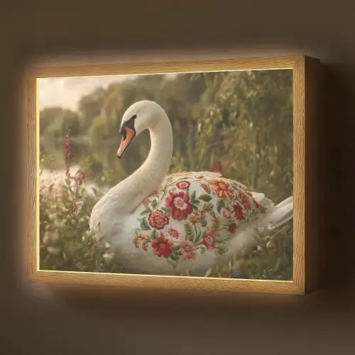 Zwaan - Bloemen - Natuur Light Box met batterij (Wandlamp) middel -z3d_website
