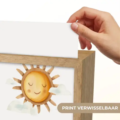 Zon - Wolken - Pastel kleuren Light Box met kabel (Kinderlampje) klein -USP_websiteprintNL