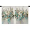 Abstract - Blokken - Goud - Skyline Wandkleed katoen klein -zz3d