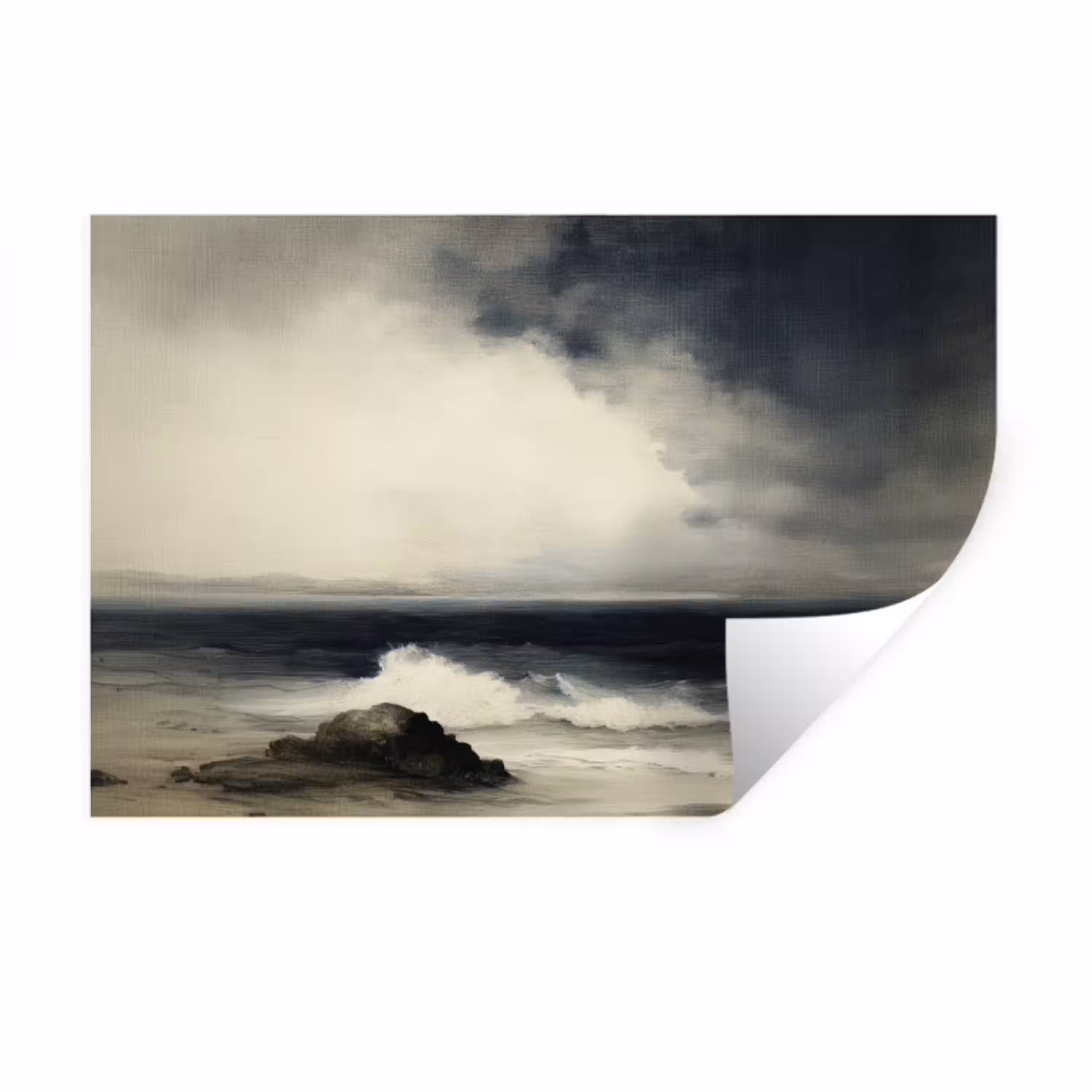 Zee - Rotsen - Storm Muursticker klein -3d