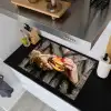 Vrouw - Hamburger - Bontjas Inductie beschemer met haakjes klein -sfeer1