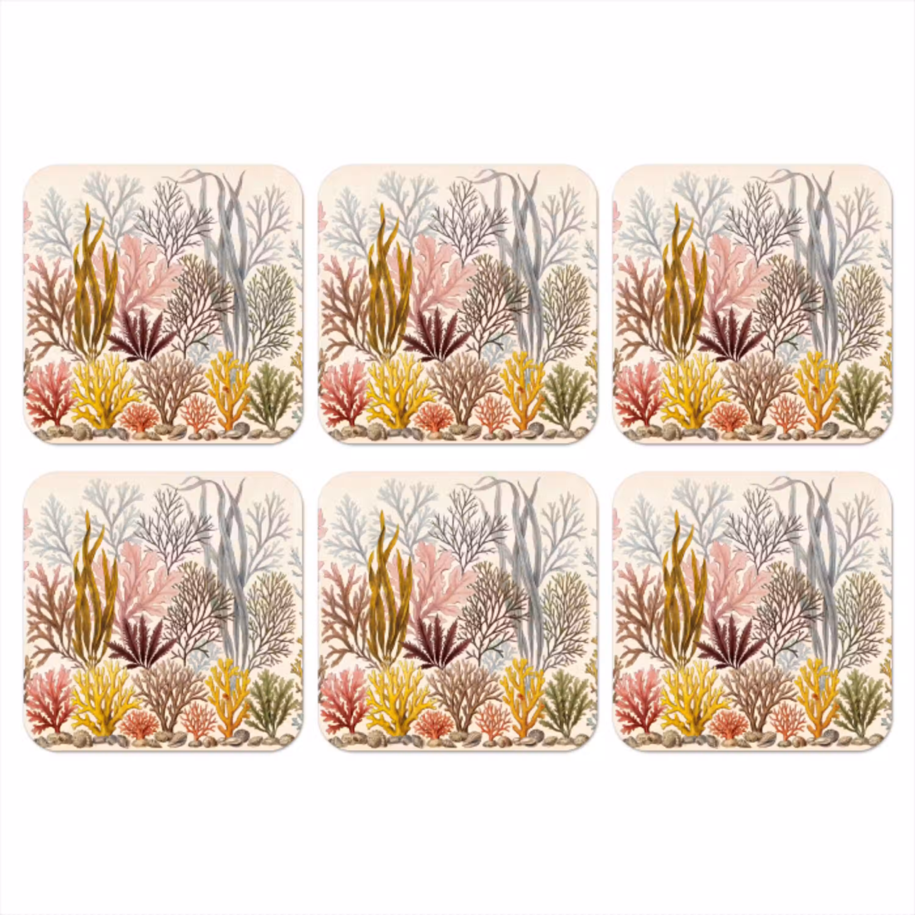 Natuur - Onderwater - Botanisch - Vintage - Kleurrijk onderzetter kurk middel -3d